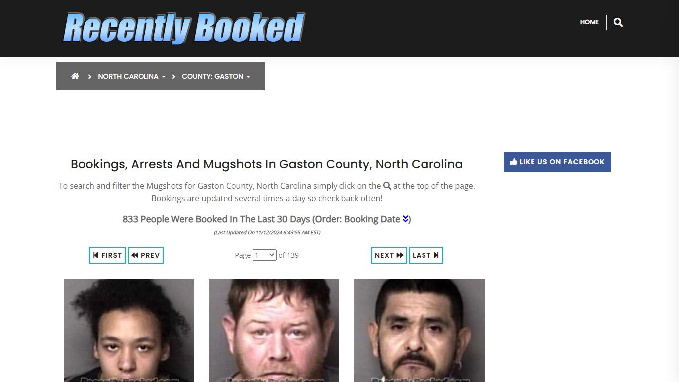 Bookings, Arrests and Mugshots in Gaston County, North Carolina